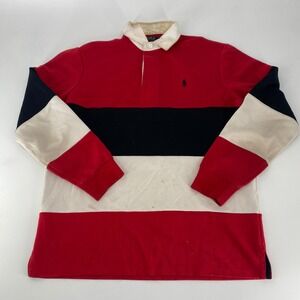 Polo by Ralph Lauren Red, Black, and Cream Striped Shirt